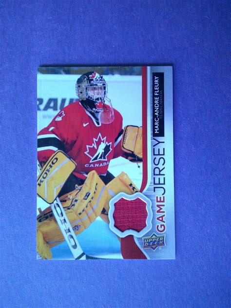 2014 15 Upper Deck Game Jersey Marc Andre Fleury Gj Mf Team Canada Ebay 2014 15 Upper Deck Game Jersey Marc Andre Fleury Gj Mf Team Canada Ebay