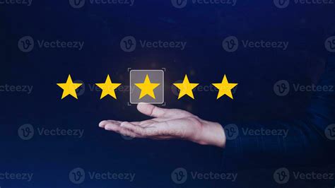 5 Star Rating Businessman Customer Giving Five Star Rating Review 5 Star Rating Businessman Customer Giving Five Star Rating Review