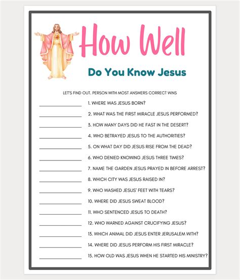 Bible Games How Well Do You Know Jesus Game Bible Games For Etsy Bible Games How Well Do You Know Jesus Game Bible Games For Etsy