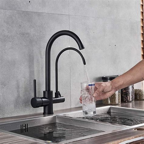 Black Chrome Purify Kitchen Faucet Deck Mount Dual Handle Purification Black Chrome Purify Kitchen Faucet Deck Mount Dual Handle Purification