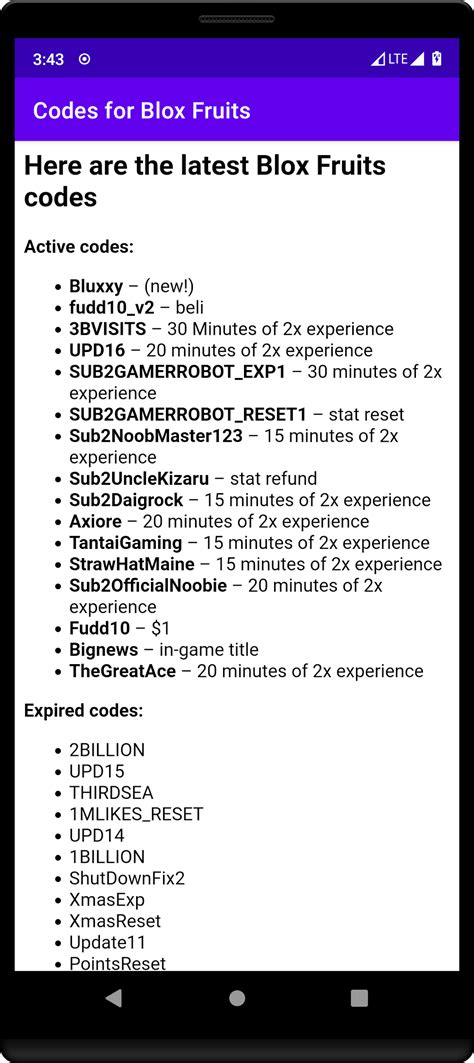 Bloc Fruit Codes List