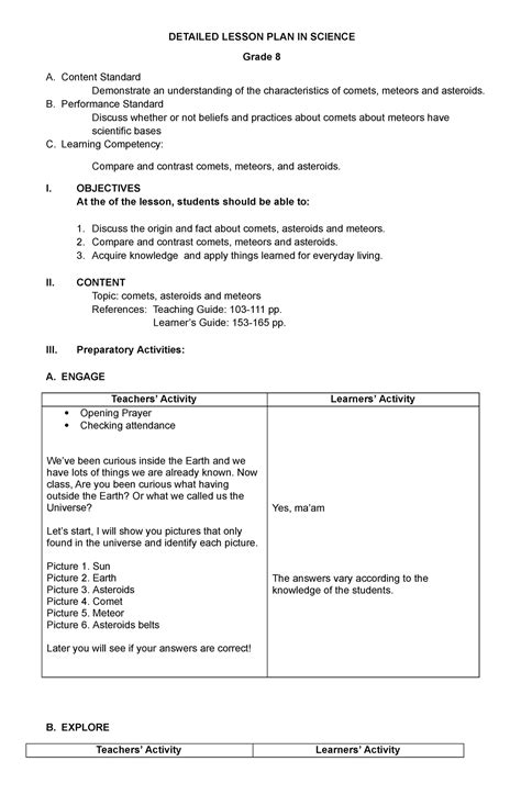 Detailed Lesson Plan In Grade 5 Science Detailed Lesson Plan In Grade Detailed Lesson Plan In Grade 5 Science Detailed Lesson Plan In Grade