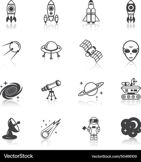 Discovery Exploration Space Line Icons Set Stock Vector Royalty Free Discovery Exploration Space Line Icons Set Stock Vector Royalty Free