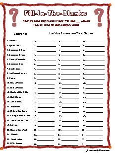 Fill in the Blank Game Fun