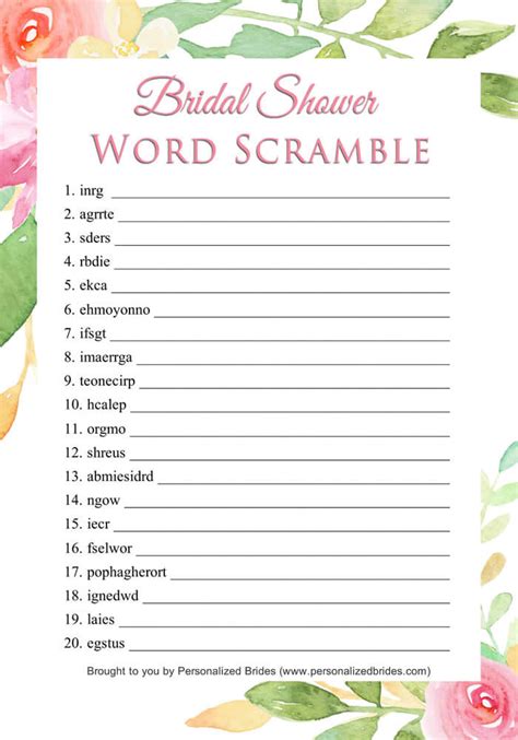 5 Free Bridal Shower Games 5 Free Bridal Shower Games