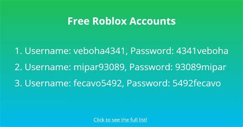 Free Roblox Account Generator