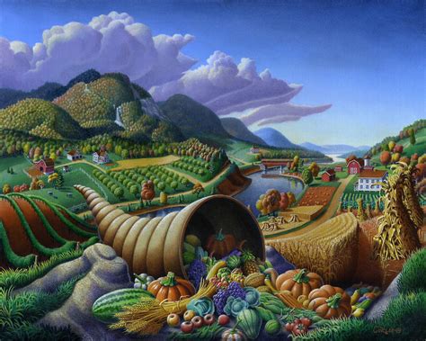 Horn Of Plenty Cornucopia Autumn Thanksgiving Harvest Landscape Oil Horn Of Plenty Cornucopia Autumn Thanksgiving Harvest Landscape Oil