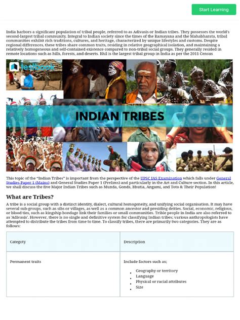 Indian Tribes Their State Wise Distribution Population More Indian Tribes Their State Wise Distribution Population More