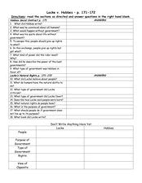Locke V Hobbes Lesson Plan For 9Th 12Th Grade Lesson Planet