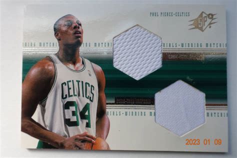 Paul Pierce 1999 Upper Deck Spx Wm5 Winning Materials Dual Game Jersey Paul Pierce 1999 Upper Deck Spx Wm5 Winning Materials Dual Game Jersey