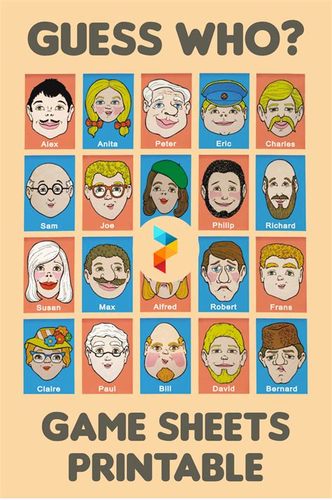 Printable Guess Who Board Printable Guess Who Board