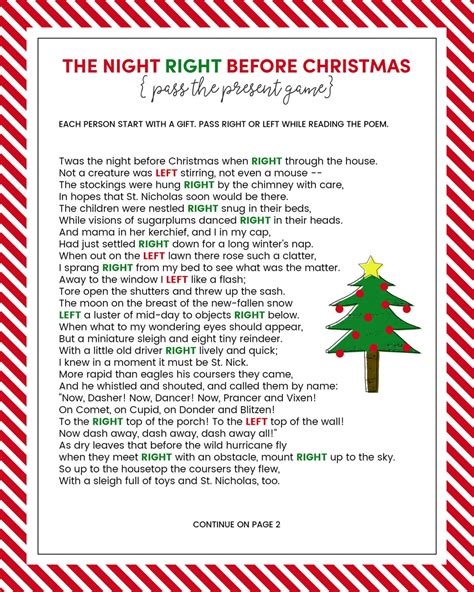 Right Left Christmas Gift Game