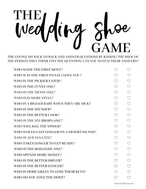 Shoe Game Wedding Questions Shoe Game Wedding Questions