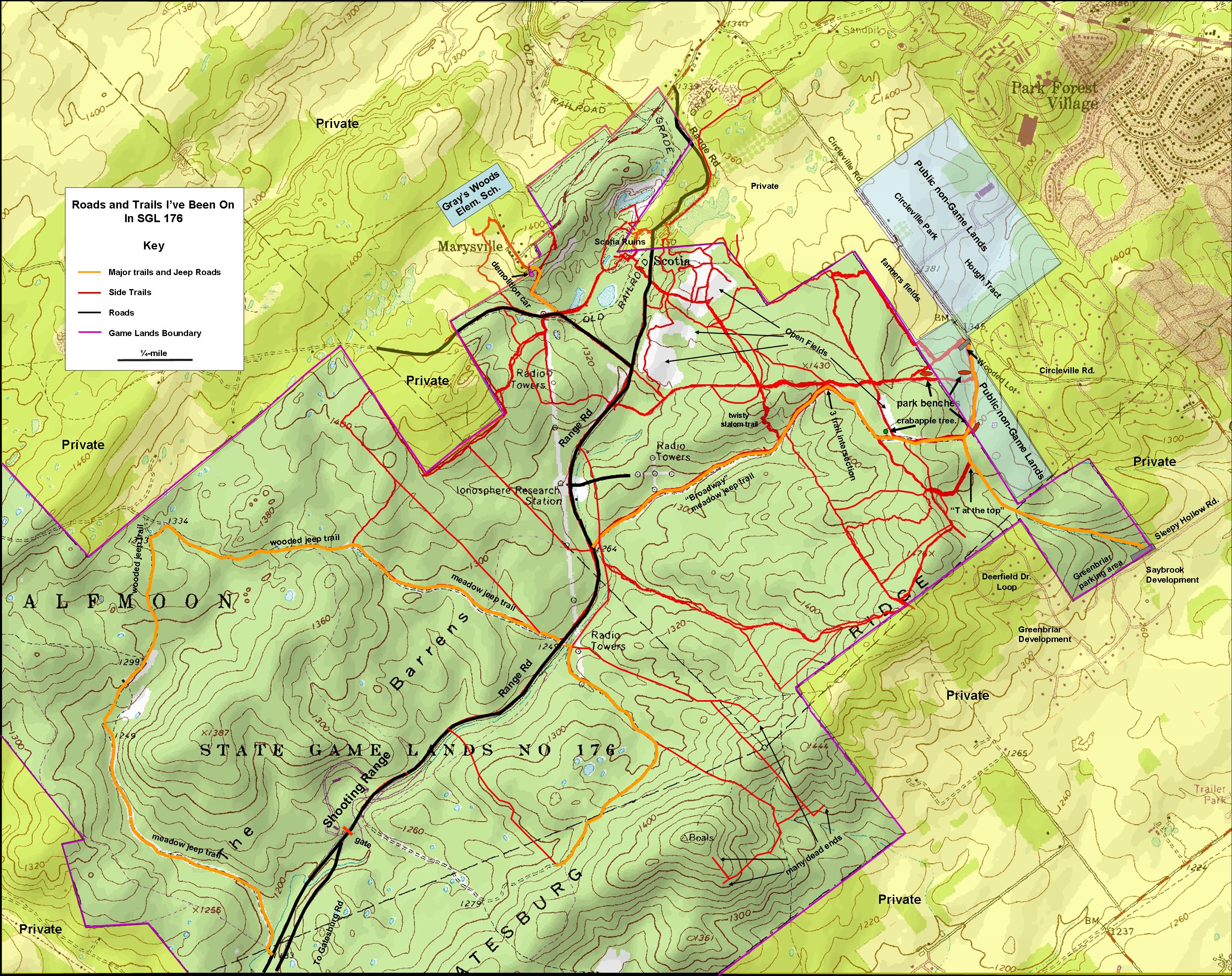 State Game Lands 176 Trail Map State Game Lands 176 Trail Map