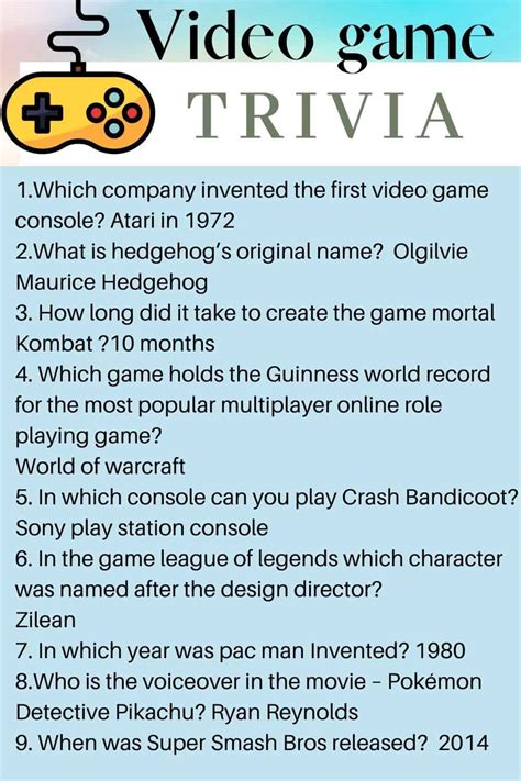 Video Game Quiz Challenge Video Game Quiz Challenge
